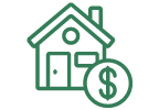 Home equity line of credit icon of house and coin