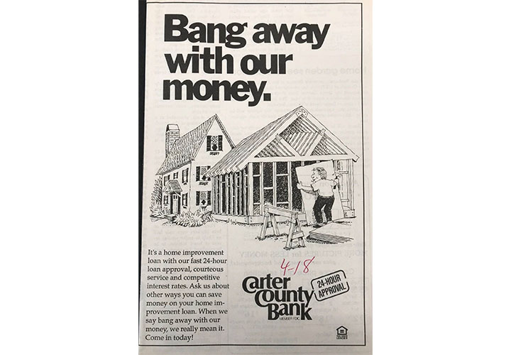 Carter County Bank Home Improvement Loan ad