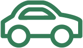 Vehicle loan icon with graphic of car