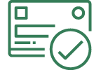 An icon for personal line of credit with check graphic