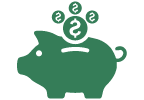 Icon for personal savings with graphic of piggy bank