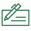 Icon for perfect checking with pen and check graphic