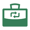 Icon showing a graphic of a suitcase